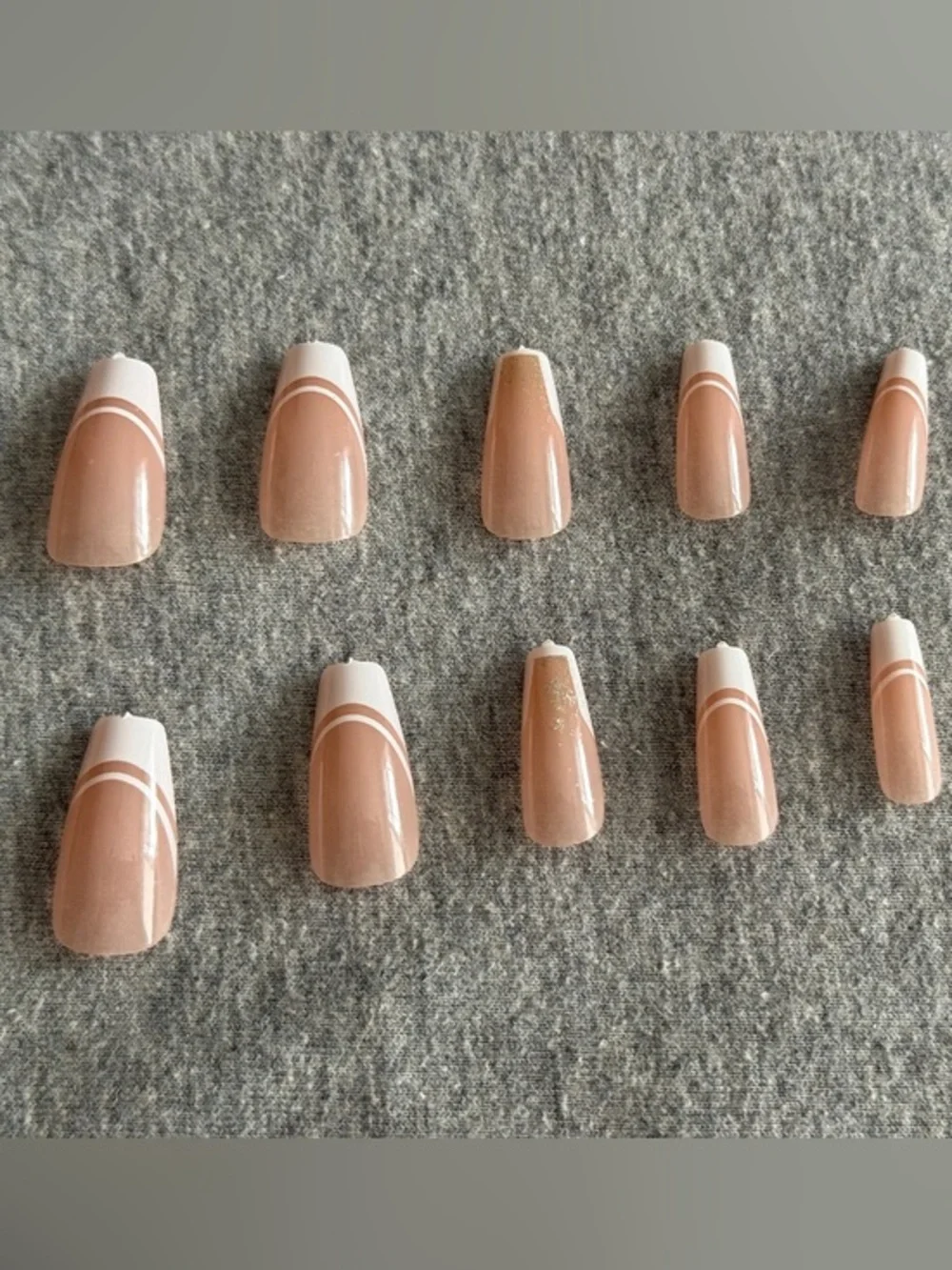 Neutral Peach French Tip Press-On Nail Set